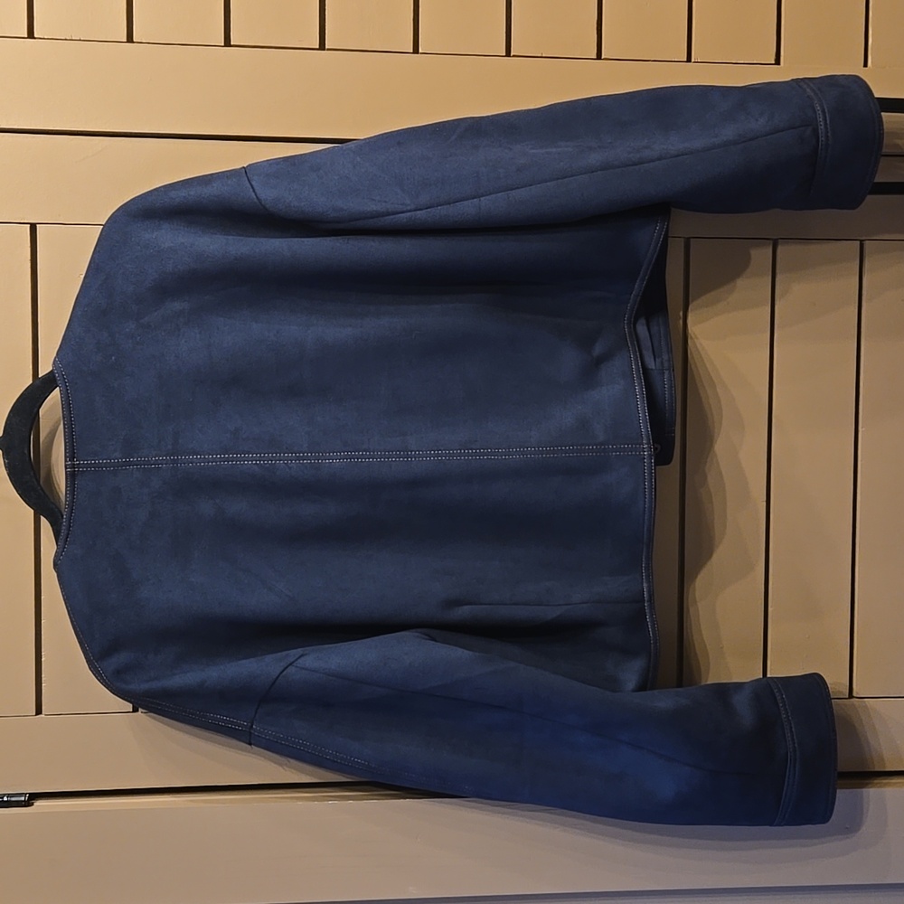 Zara FAUX SUEDE JACKET WITH CONTRAST TOPSTITCHING Size Medium - Picture 10 of 13